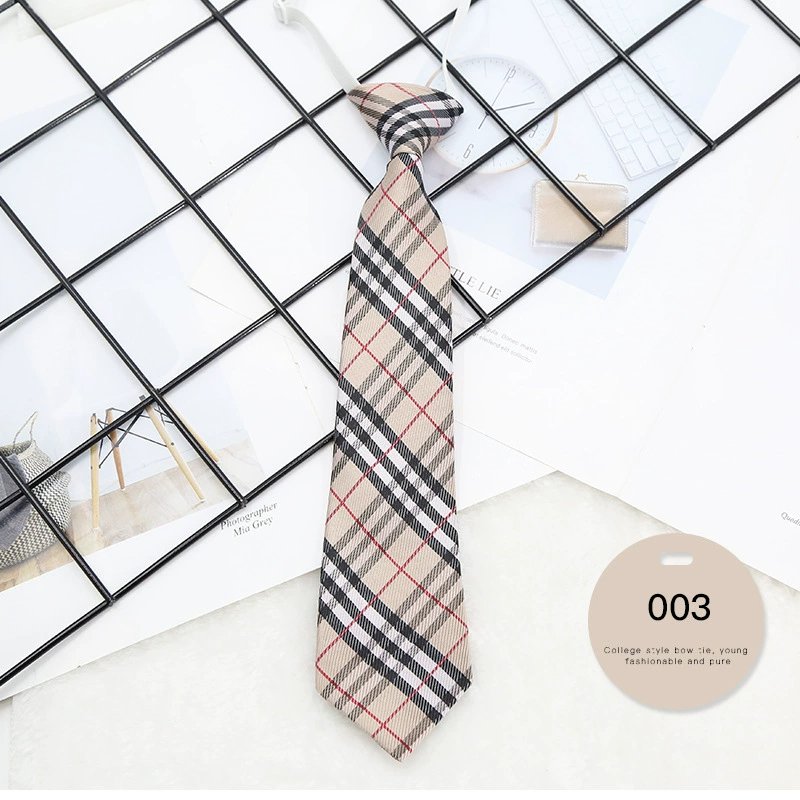 High Quality Adjustable Uniform Neckties Zipper Tie Polyester Student Tie