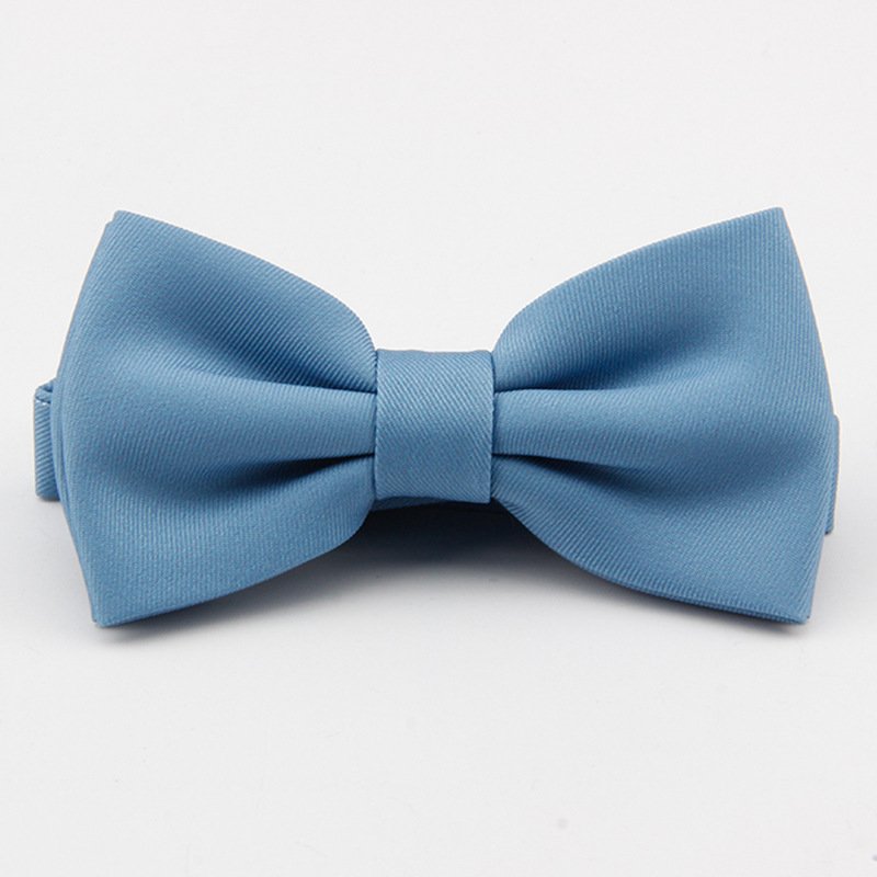 New business bow tie casual solid color polyester silk unisex bow tie wedding groom best man plain color bow tie