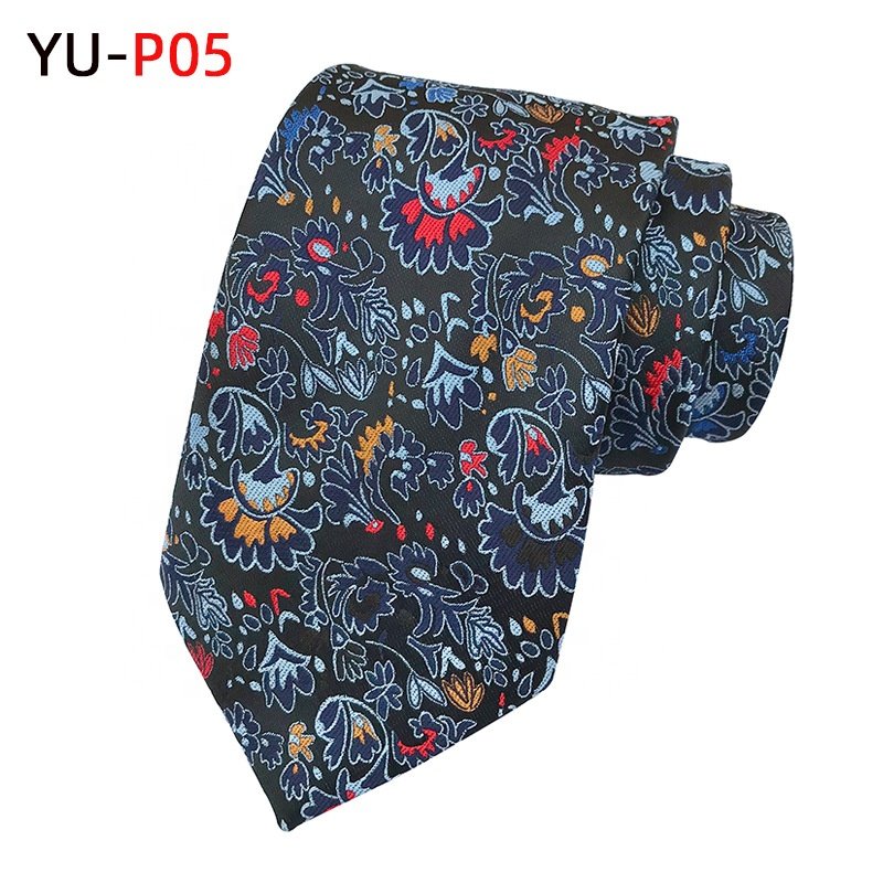 High-end design microfiber vintage cravatte in polyester luxury neckties corbata por mayoreo ties for men paisley