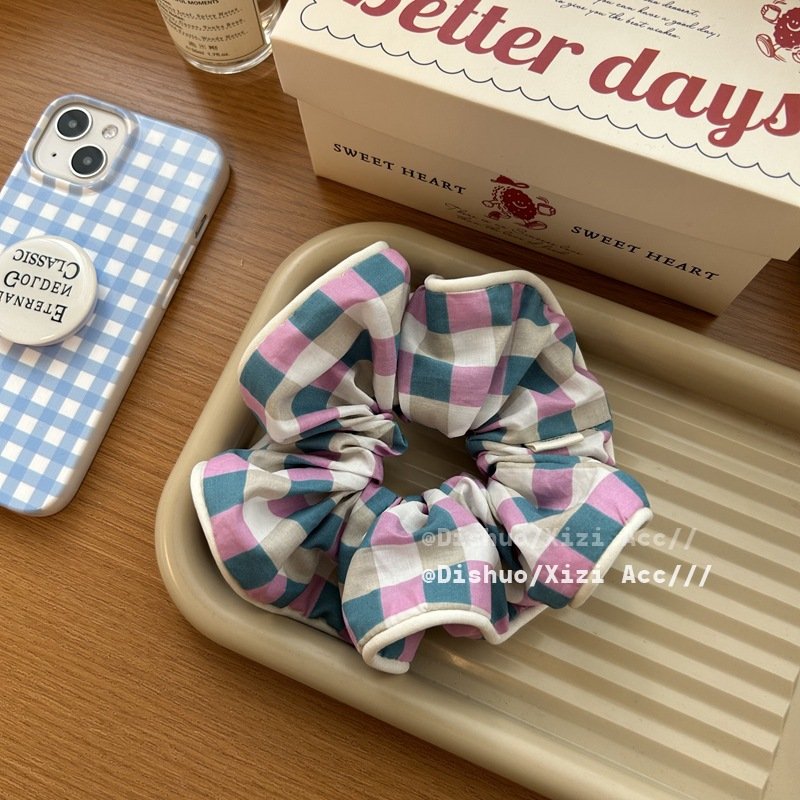 High quality striped bear hair Scrunchies for women girl cute hair ties high ponytail accessories hair