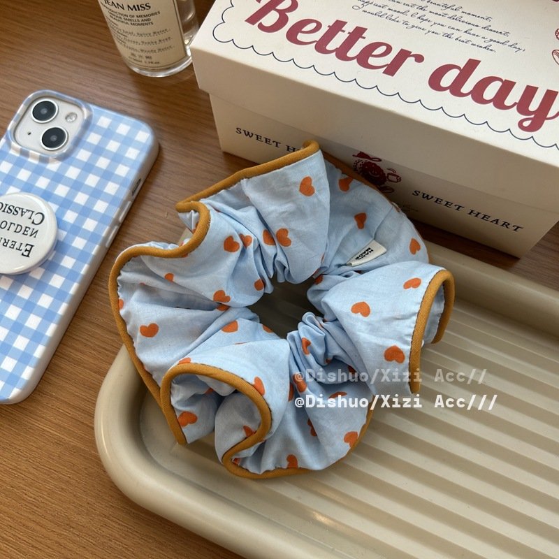 High quality striped bear hair Scrunchies for women girl cute hair ties high ponytail accessories hair