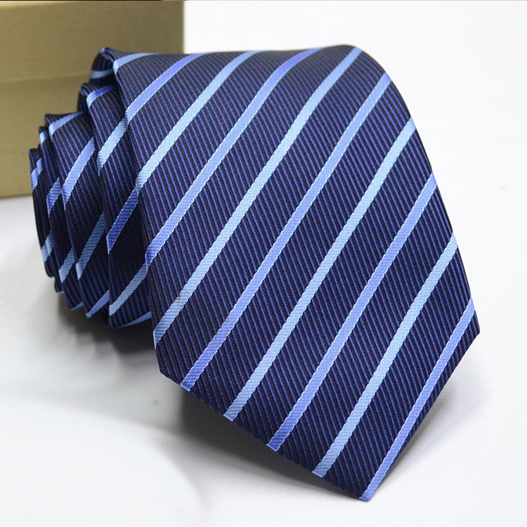 Wholesale Men's Classic Business Wedding Neck Ties Custom Plain Stripe Polyester Ties