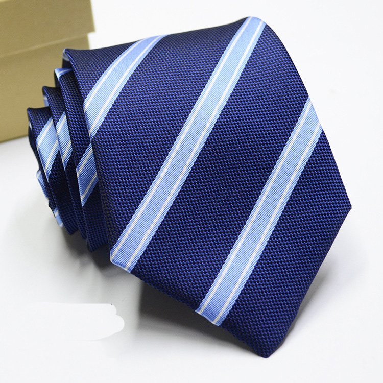 Wholesale Men's Classic Business Wedding Neck Ties Custom Plain Stripe Polyester Ties