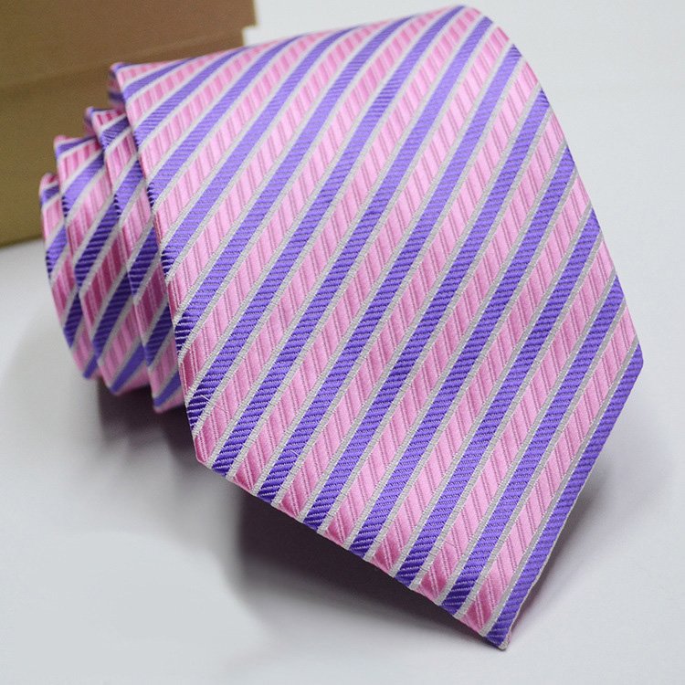 Wholesale Men's Classic Business Wedding Neck Ties Custom Plain Stripe Polyester Ties