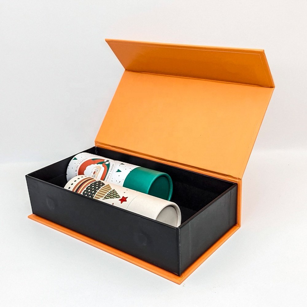 Custom luxury magnet flap clothing paper box foldable magnetic closure gift boxes with ribbon