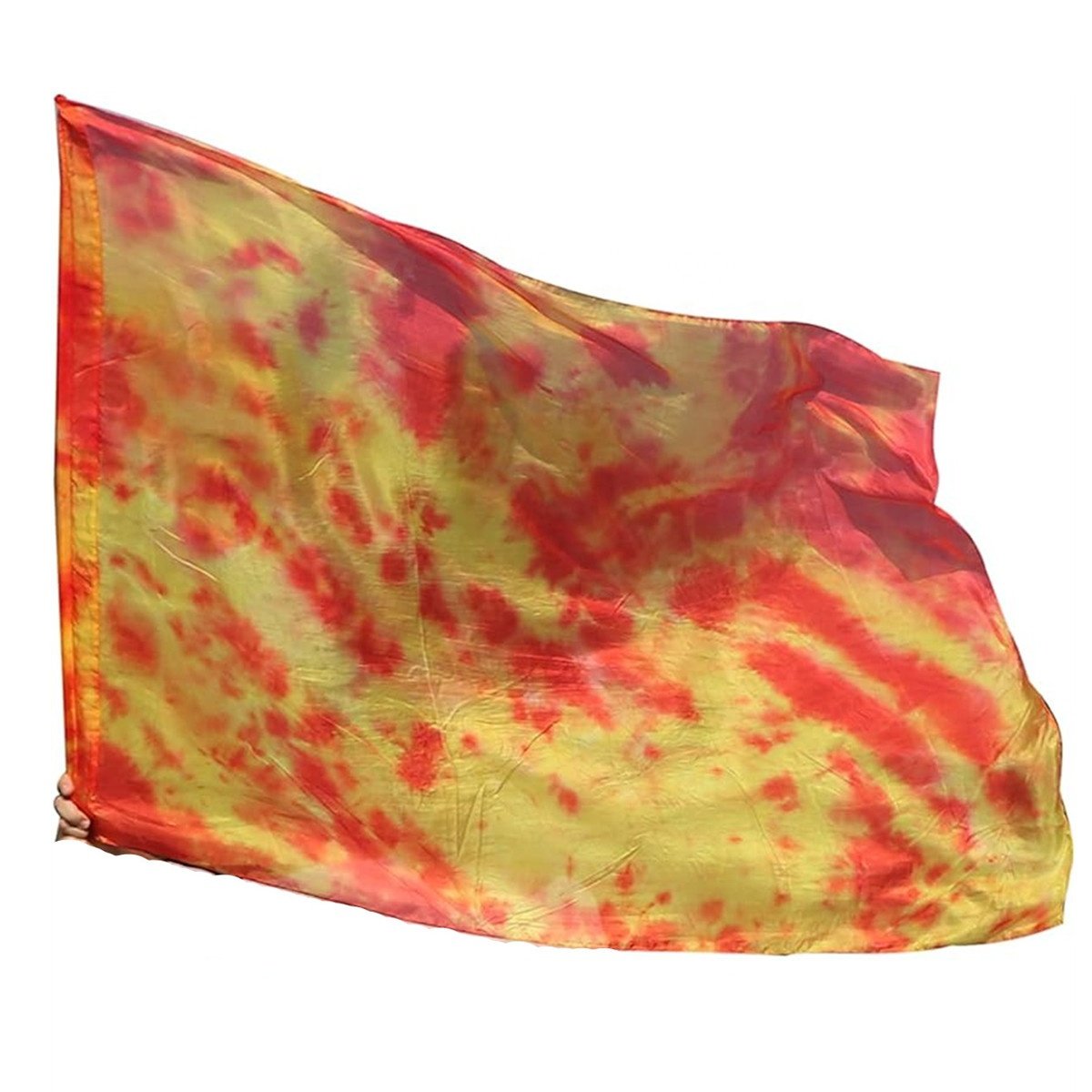 Nayaking Large Silk Flex Flags for Prophetic Worship Praise Dance, Handpainted Fluid Ministry Banner Tie-dye Rectangle