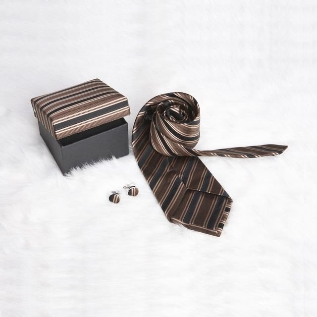 Custom Classical Formal 100% Silk Cufflink and Tie Gift Box Sets For Men