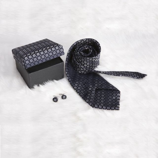 Custom Classical Formal 100% Silk Cufflink and Tie Gift Box Sets For Men