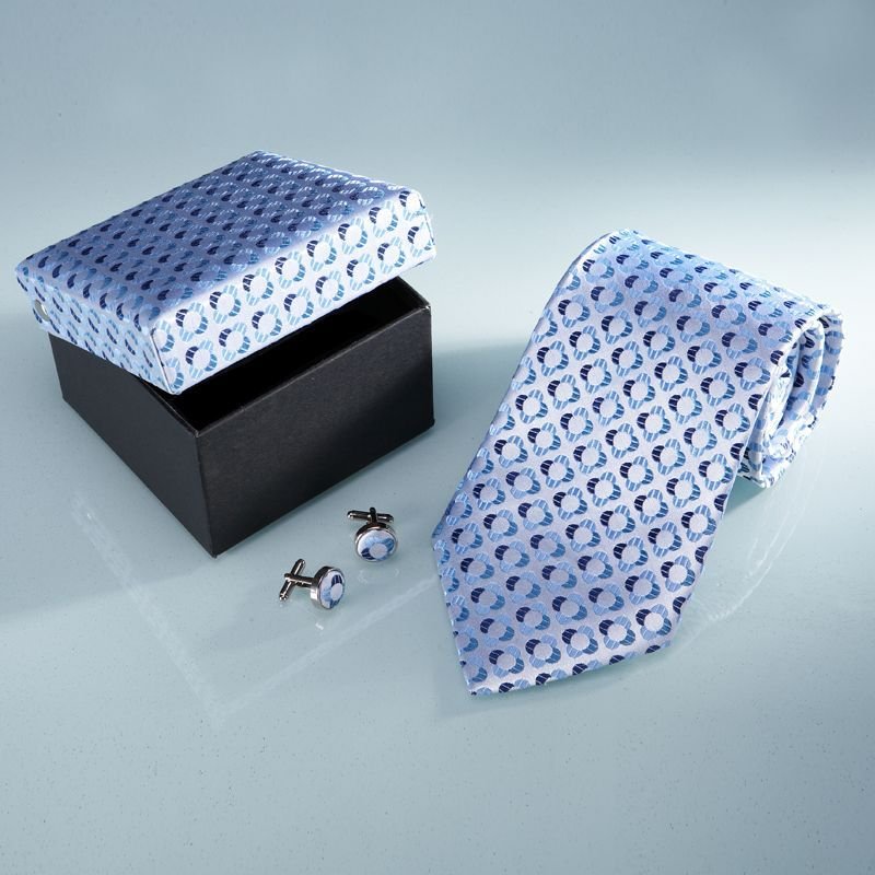 Custom Classical Formal 100% Silk Cufflink and Tie Gift Box Sets For Men