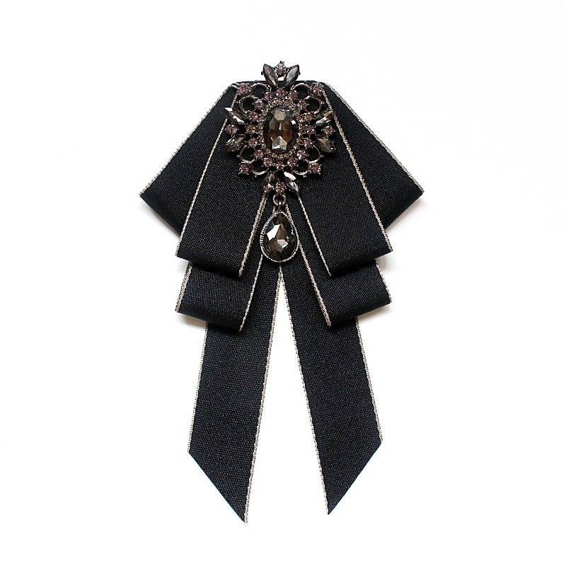 Wholesale Stain Black Rhinestone Bow Butterfly Bowknot Fashion For Party Wedding