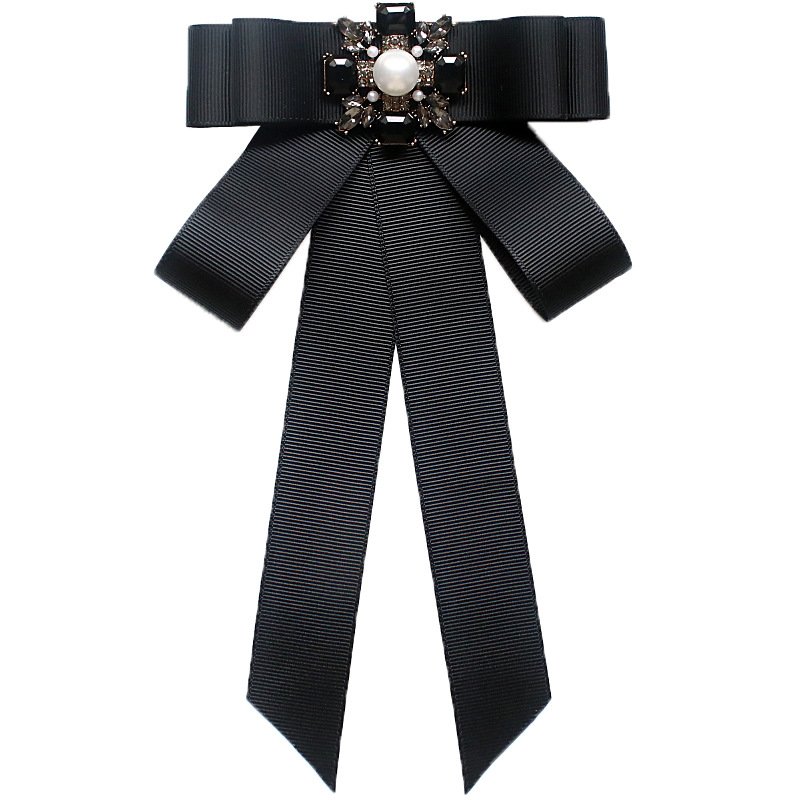 Wholesale Stain Black Rhinestone Bow Butterfly Bowknot Fashion For Party Wedding