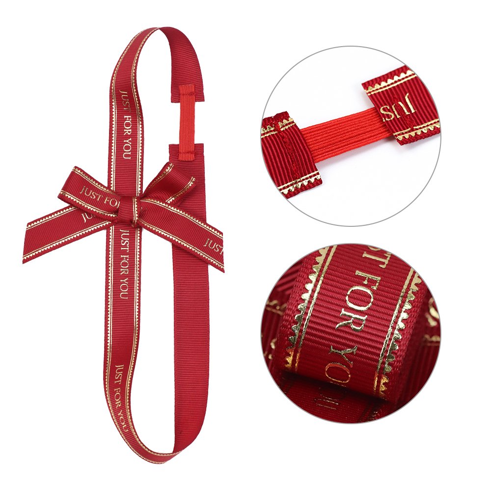Factory satin red bow ribbon with elastic for gift custom flower decoration satin ribbon handmade flowers for boxes