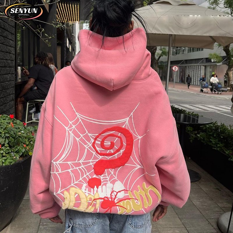 Wholesale Embroidered Colored Pullover Graphic Rhinestone Custom Logo Sublimation Sweatshirt Puff Print Boxy Streetwear Hoodie