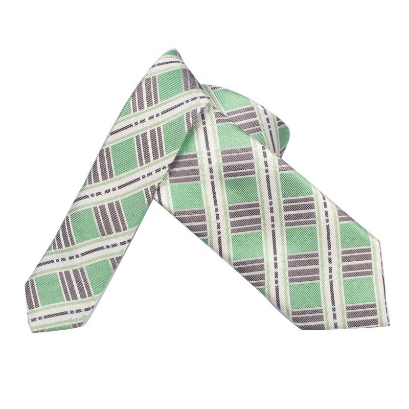 Green Grey Navy Mens 100 Poly Neckties Stripe China Pattern Necktie Tone To Tone Basic Neck Tie Ties