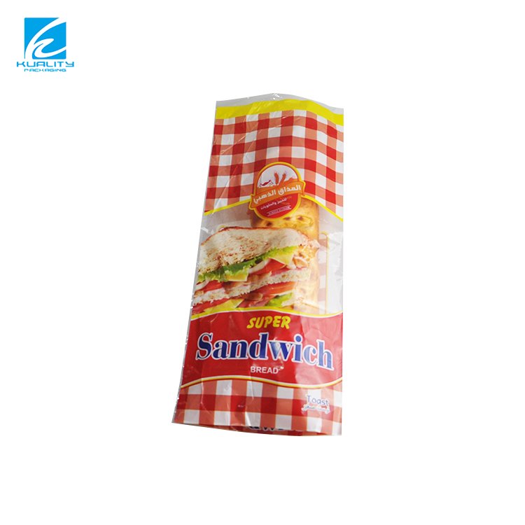 Custom Printed Biodegradable Reusable Plastic Flat Bag Packaging Toast Bread Bag With Tie