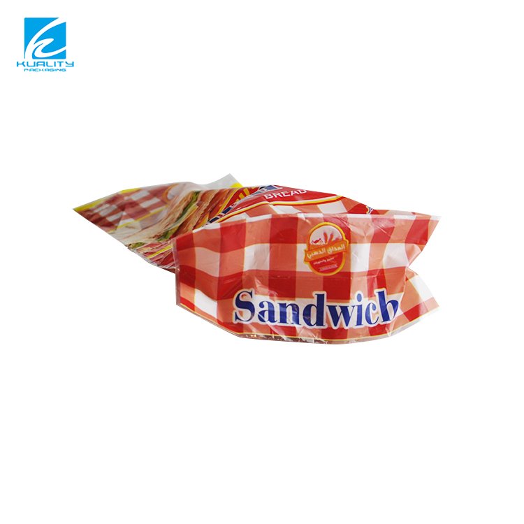 Custom Printed Biodegradable Reusable Plastic Flat Bag Packaging Toast Bread Bag With Tie