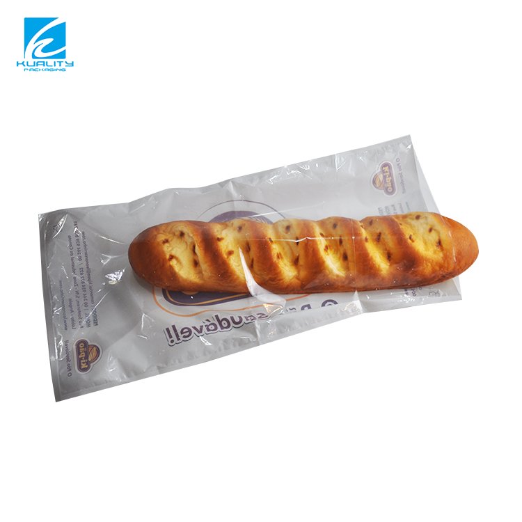 Custom Printed Biodegradable Reusable Plastic Flat Bag Packaging Toast Bread Bag With Tie