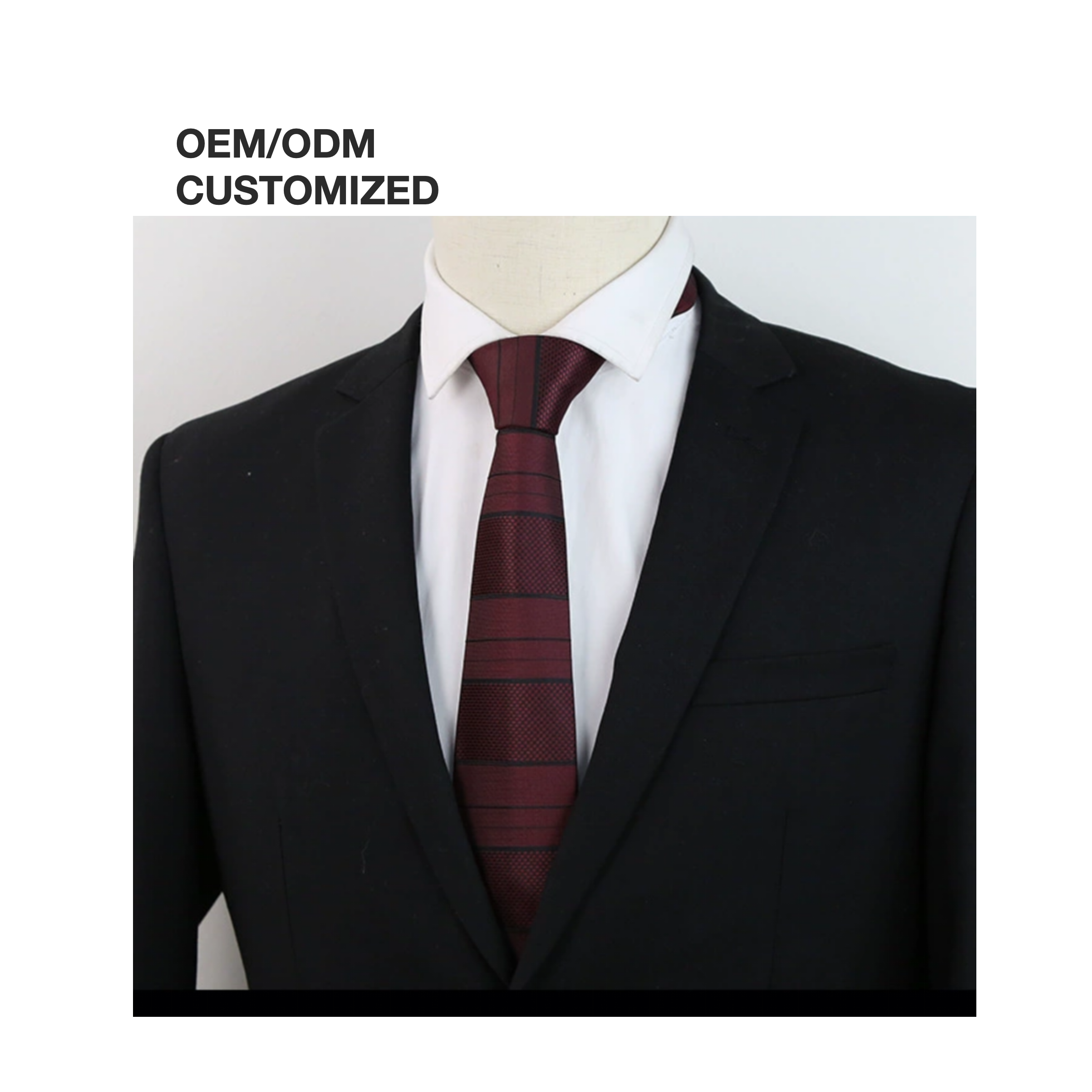 Factory Directly Sale Red Stripe Line Classic Tie Jacquard Silk Neck Ties for Men