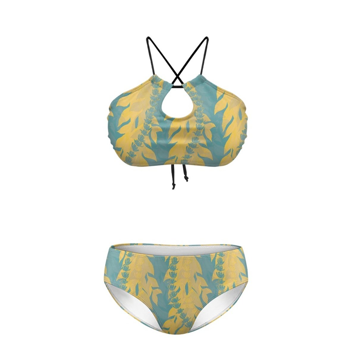 Print Custom Maile With The Puakenikeni Women's Strappy Two-Piece Bikini Swimsuit Print On Demand Women's Sexy Triangle Swimsuit