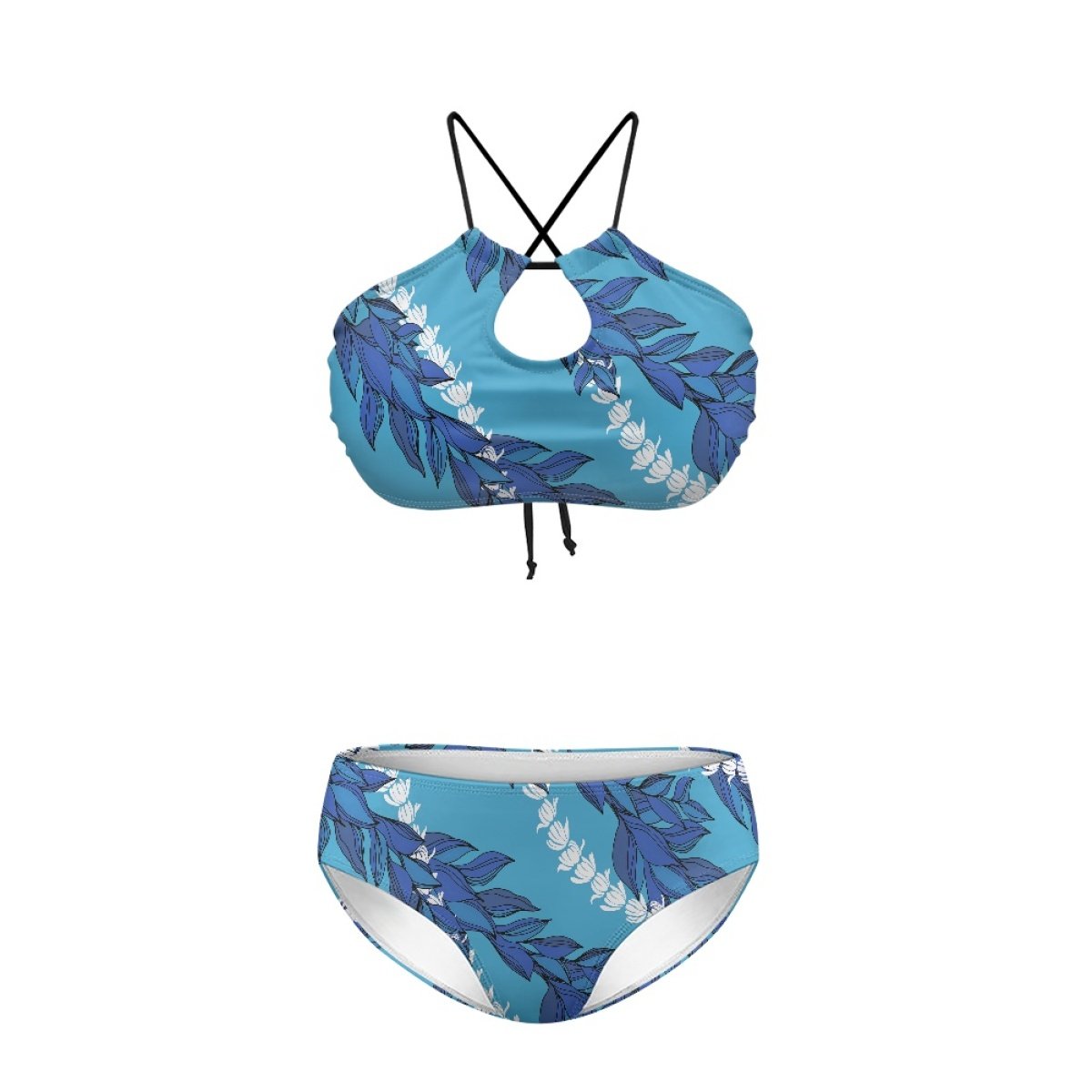 Print Custom Maile With The Puakenikeni Women's Strappy Two-Piece Bikini Swimsuit Print On Demand Women's Sexy Triangle Swimsuit