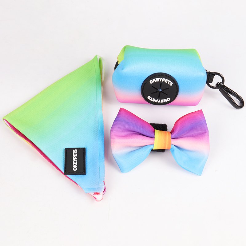 Manufacturer pet harness fashion dog collar leash bow tie custom sample new designer neoprene dog harness