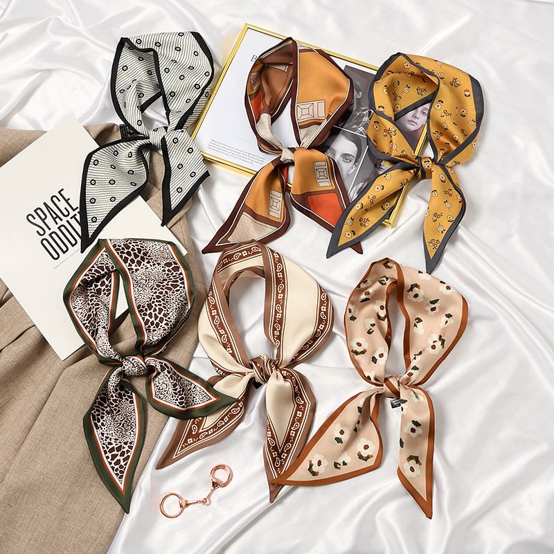 Print Long Hairband Ribbon for Women Girls Bandana Neck Tie Headband Bag Scarf Scarves Popular Belt Hair Accessories