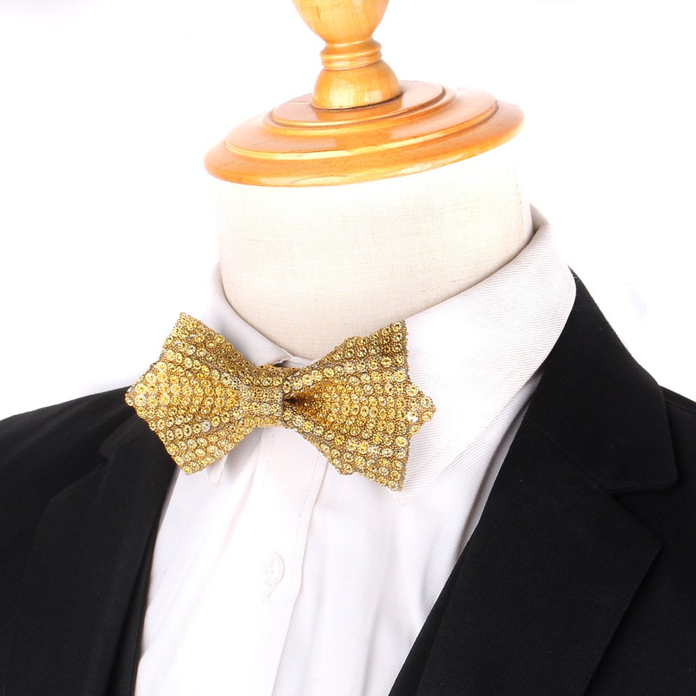 Men Women Wedding Party Banquet Fashion Shiny Bowtie Glitter Diamond Rhinestone Crystal Bow Tie