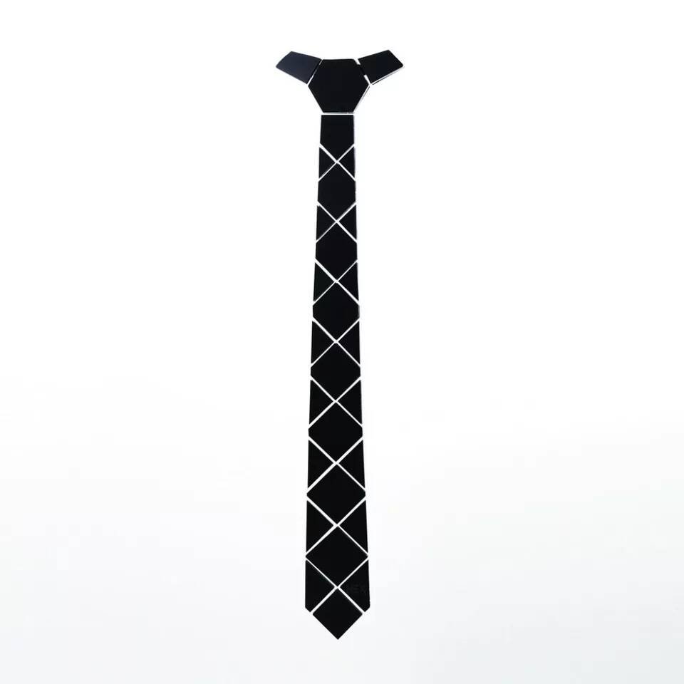 Hamocigia Custom Man Fashion Premium Wedding Party Leather Hexagon Hex Mirror Acrylic Tie
