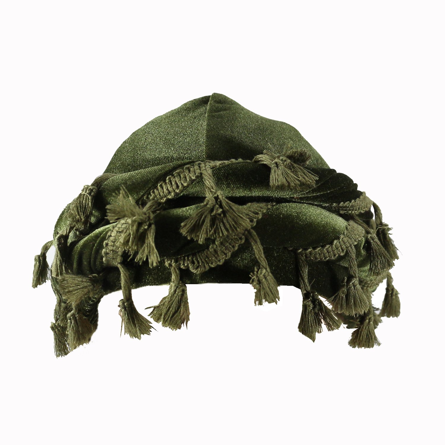 Hip Hop Vintage Satin Silk Lined Pleuche Velvet Pre-Tied Halo Twisted Mens Turban Head Wrap Durag For Men