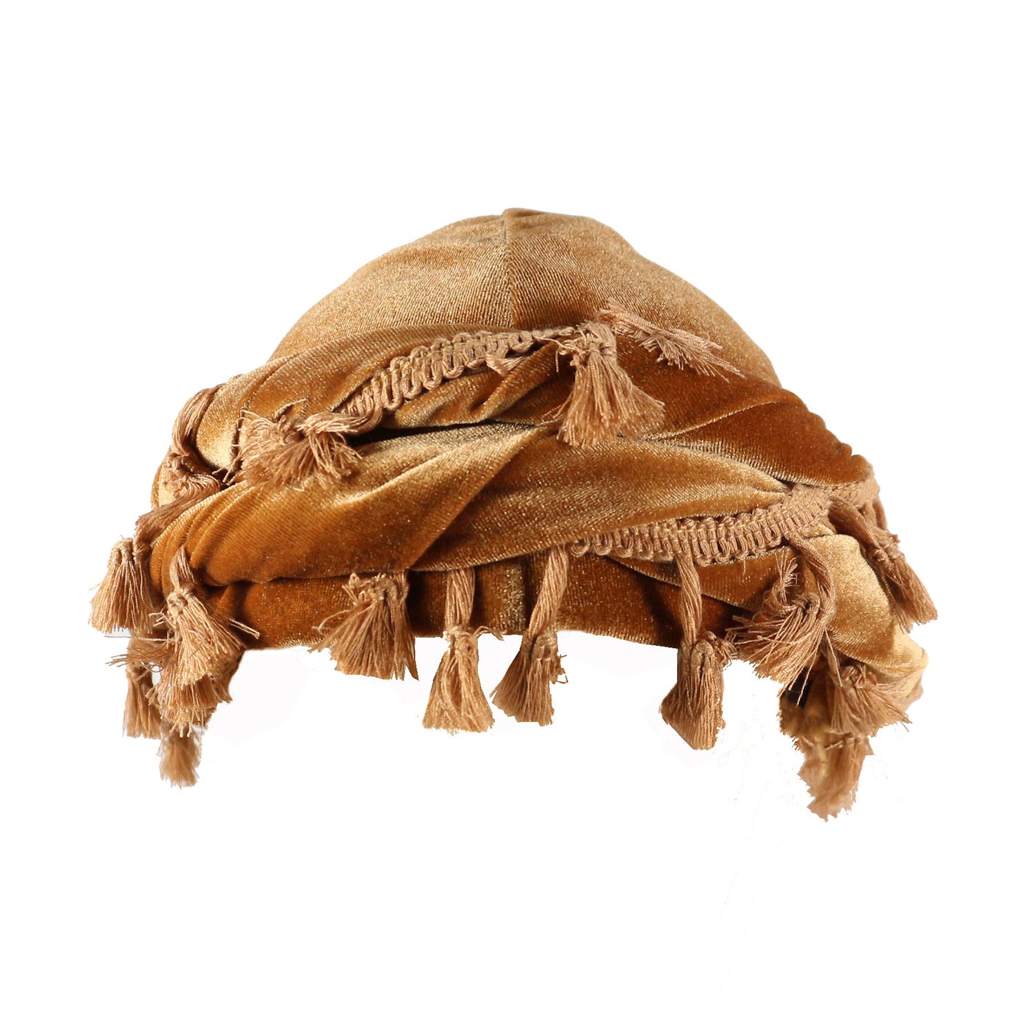 Hip Hop Vintage Satin Silk Lined Pleuche Velvet Pre-Tied Halo Twisted Mens Turban Head Wrap Durag For Men