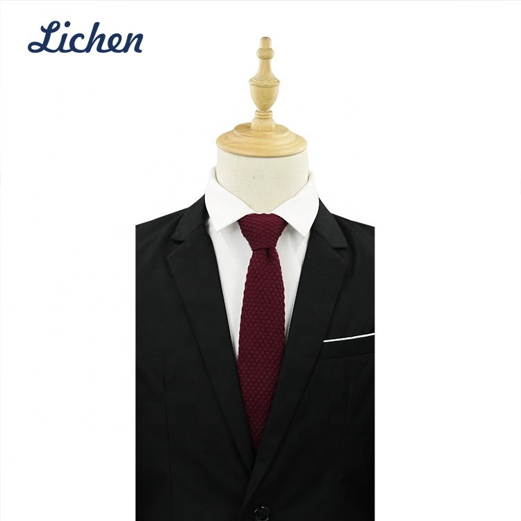 100% Wool Italian Tip End Knit Ties for Business Office Tie Men Tip Gravata Slim Tie for Suit Wear