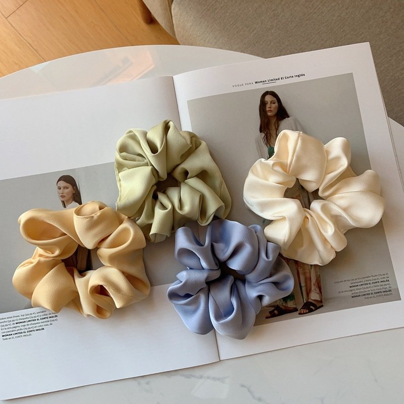 Fashion Solid Color Silk Scrunchie Women Accessories Silk Elastic Hair Band Hair Ties Girls Hairband Wholesale