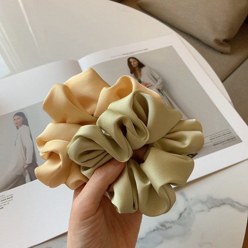 Fashion Solid Color Silk Scrunchie Women Accessories Silk Elastic Hair Band Hair Ties Girls Hairband Wholesale
