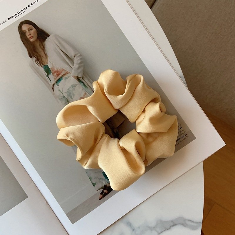 Fashion Solid Color Silk Scrunchie Women Accessories Silk Elastic Hair Band Hair Ties Girls Hairband Wholesale