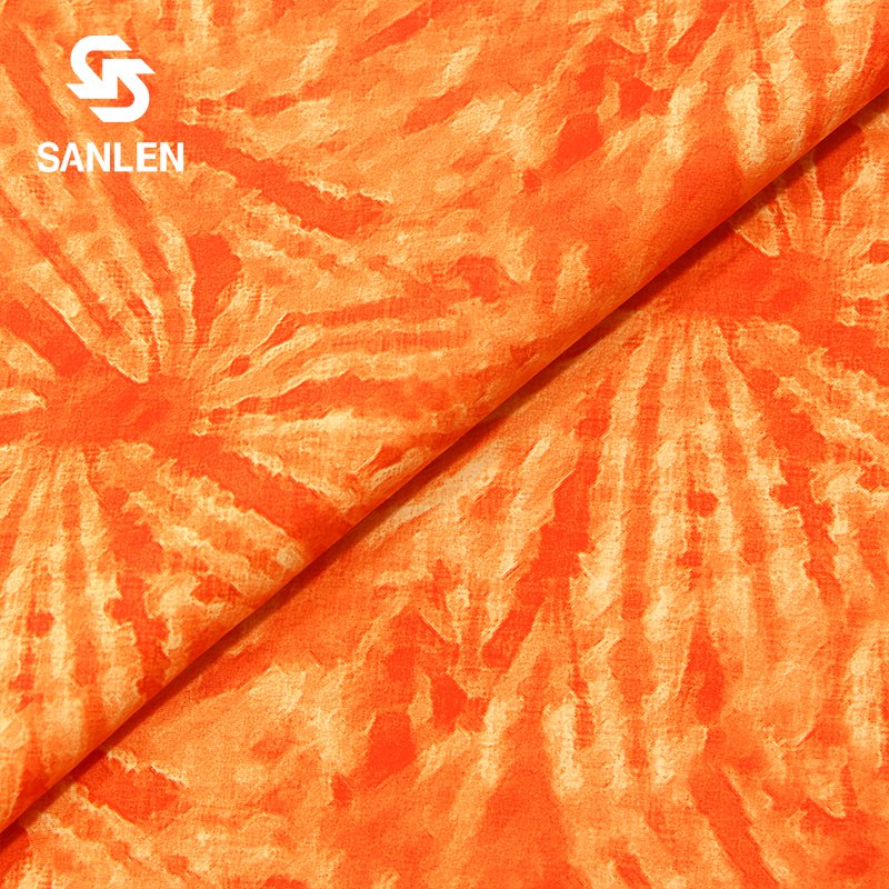 New Hawaiian Beach Short Peach Skin Pongee Custom 100% Polyester African Twill Tie dye Digital Printing Fabric Print For Jacket