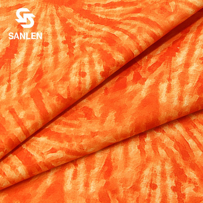 New Hawaiian Beach Short Peach Skin Pongee Custom 100% Polyester African Twill Tie dye Digital Printing Fabric Print For Jacket