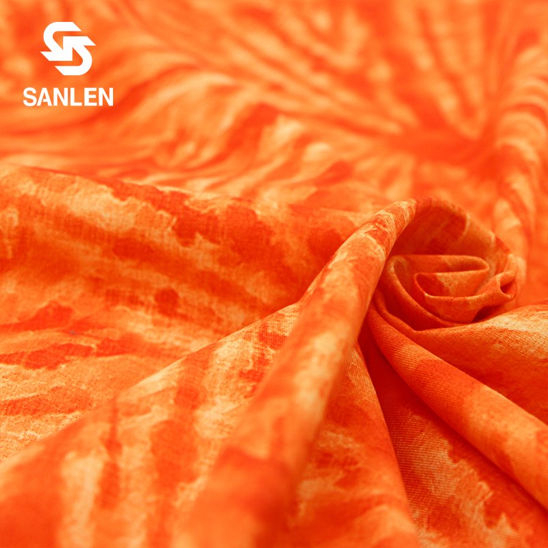 New Hawaiian Beach Short Peach Skin Pongee Custom 100% Polyester African Twill Tie dye Digital Printing Fabric Print For Jacket