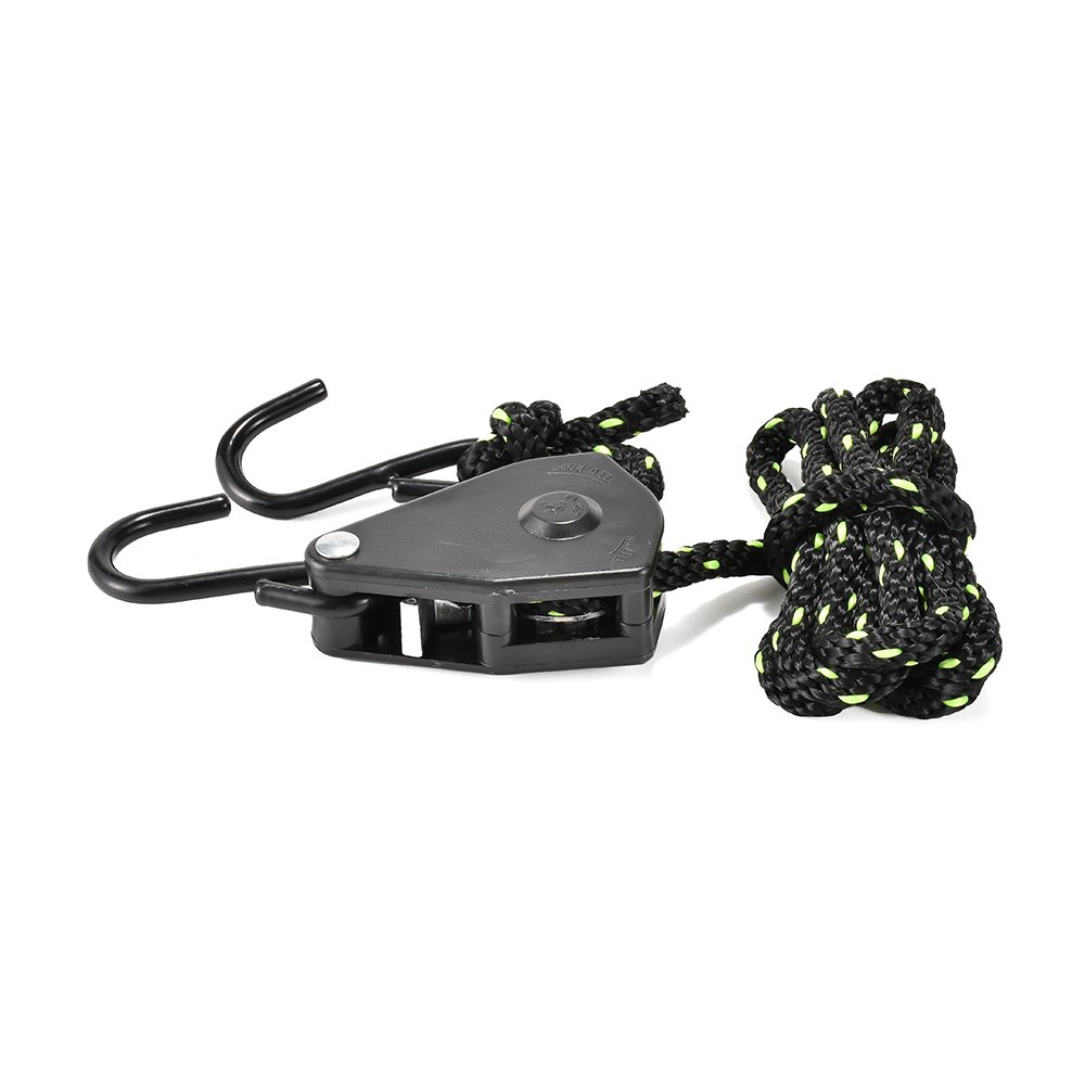 Factory Production 2pk Adjustable 3/8 Inch Rope Ratchet Light Hanger Tie Down Strap Set with S Hooks