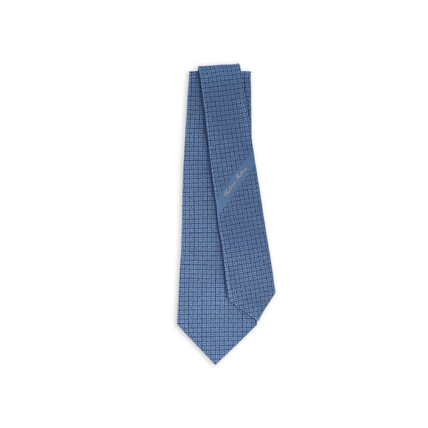 Italian Supplier Firenze Light Blue Jacquard Weave 100% Silk Seven Fold Ties Elegant Paisley Pattern Necktie for Celebrations
