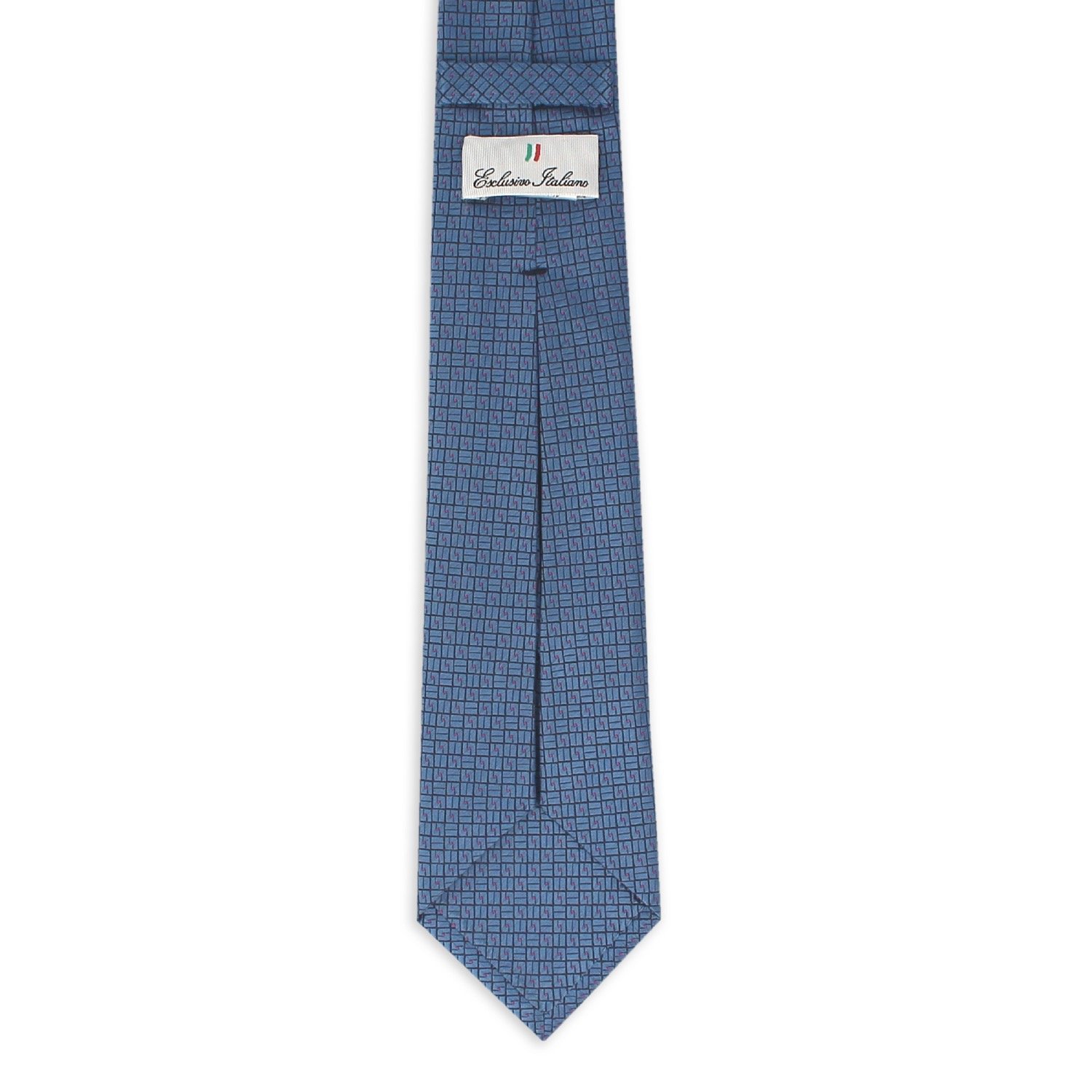 Italian Supplier Firenze Light Blue Jacquard Weave 100% Silk Seven Fold Ties Elegant Paisley Pattern Necktie for Celebrations