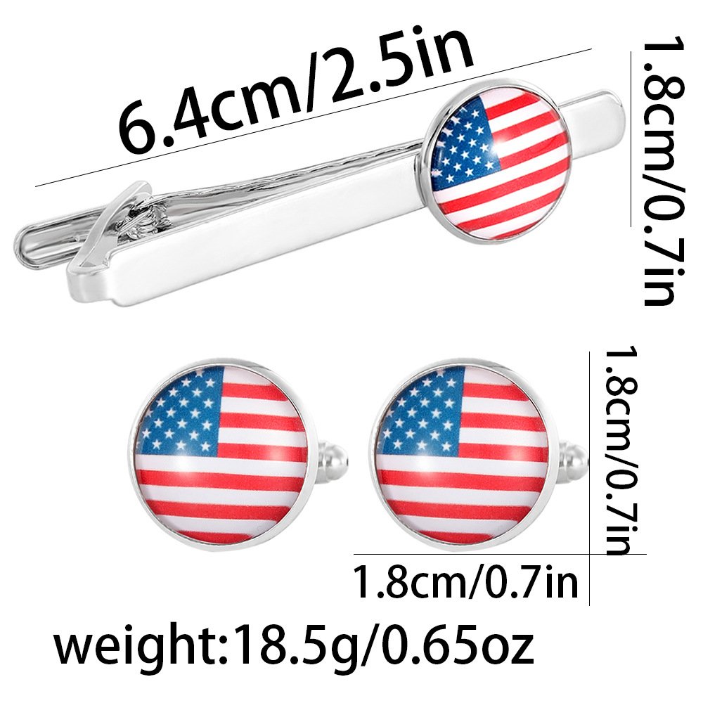 Factory 287 Country Flag Cufflink and Tie Clip Set Custom Design Sleeve Button Cuff Links Mens Cufflinks Tie Clips Set for Men