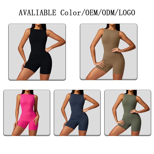 OEM Custom One piece Sports Yoga jumpsuit Beautiful back yoga set Rompers nude hip-lifting tight jumpsuit fitness suit for women