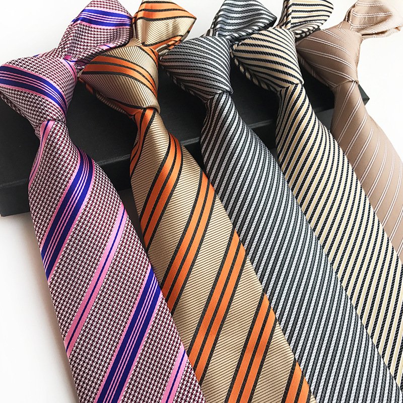 Male Formal Neckwear 8cm Necktie Business Wedding Party British Style Silk Striped Men Tie