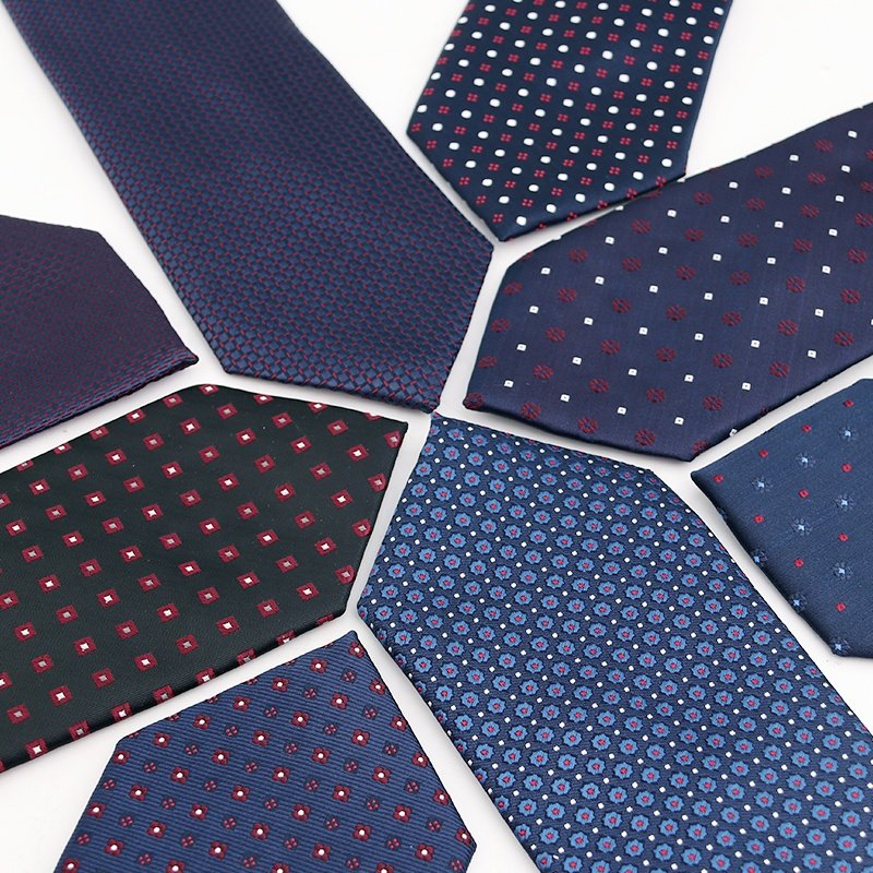 High Quality Jacquard Woven 100% Polyester Men's Luxury Ties, 7.5 CM Navy Blue Men's Floral Ties For Business Party