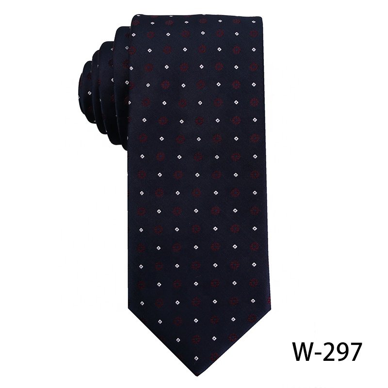 High Quality Jacquard Woven 100% Polyester Men's Luxury Ties, 7.5 CM Navy Blue Men's Floral Ties For Business Party