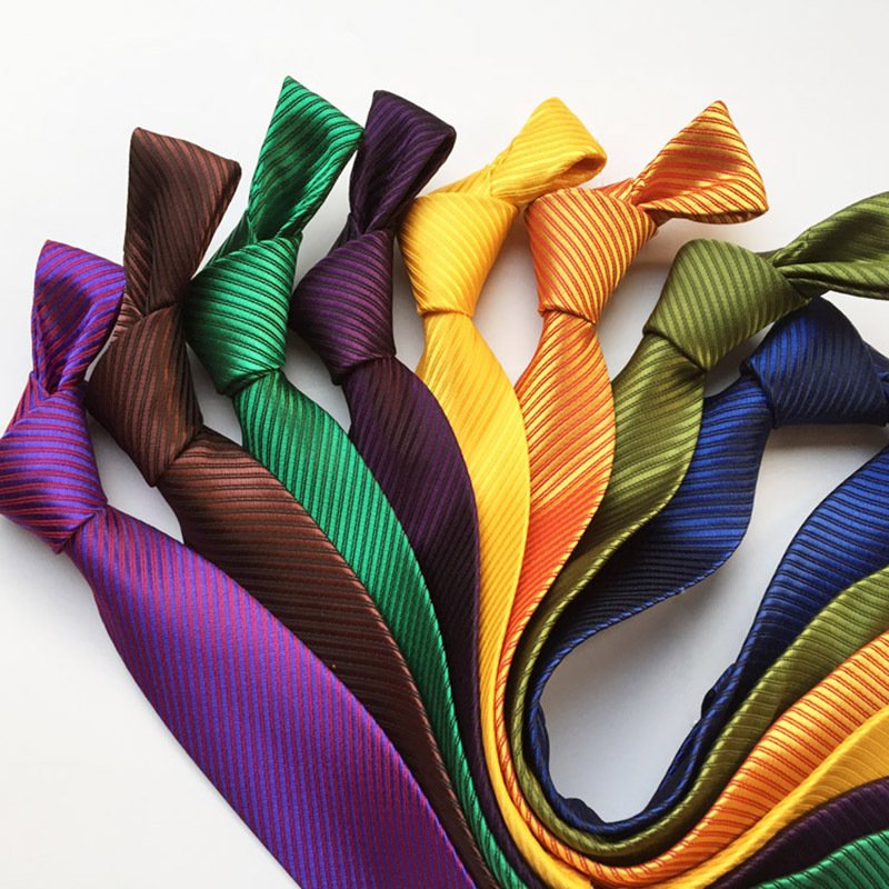 1200 Needles New Classic 8cm Polyester Solid Slim Blue Ties