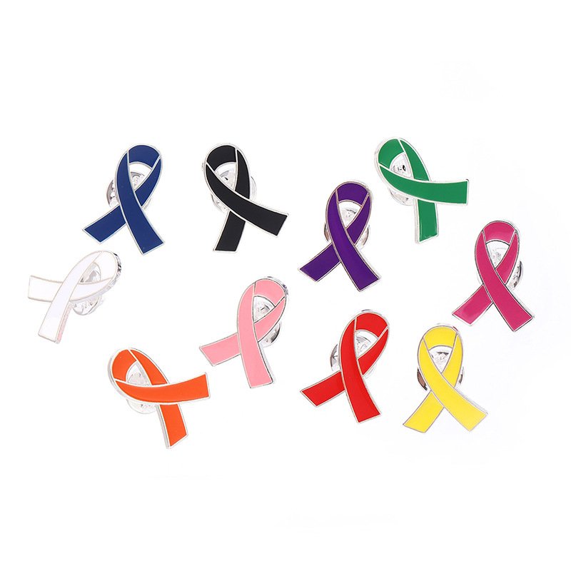 Dropshipping Enamel Yellow Gold Ribbon Pin Childhood Bone Cancer Awareness Brooch Pin Hope Pray Safety Badge Brooches Lapel Pin