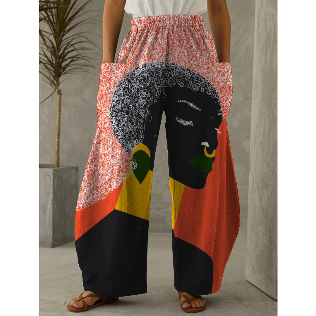 Fashion Graffiti 3D Print Woman Long Pants Trousers Baggy Pantalones Elastic Waist Retro Lantern Plus Size Women's Pants