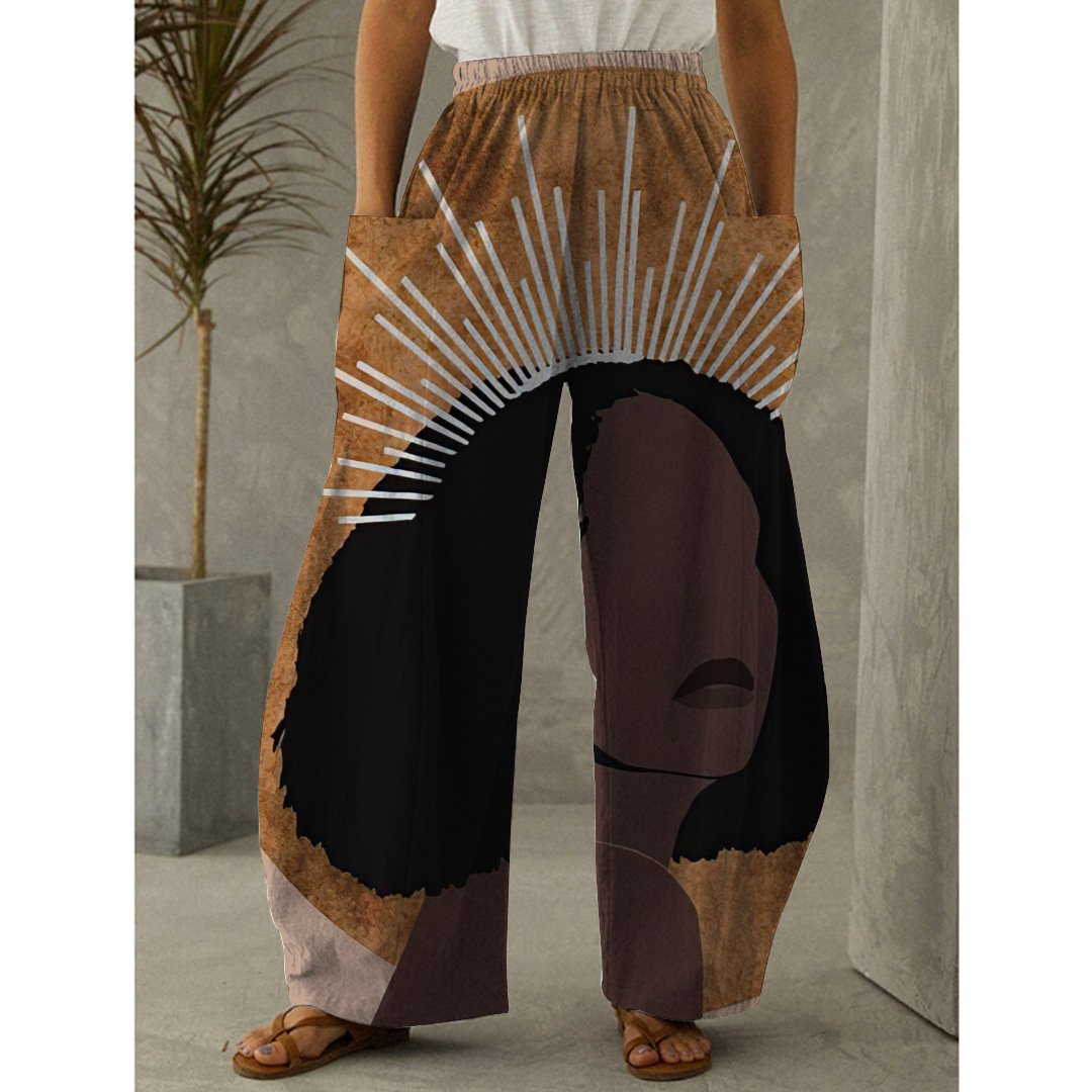 Fashion Graffiti 3D Print Woman Long Pants Trousers Baggy Pantalones Elastic Waist Retro Lantern Plus Size Women's Pants