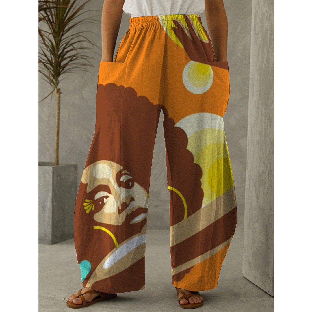 Fashion Graffiti 3D Print Woman Long Pants Trousers Baggy Pantalones Elastic Waist Retro Lantern Plus Size Women's Pants